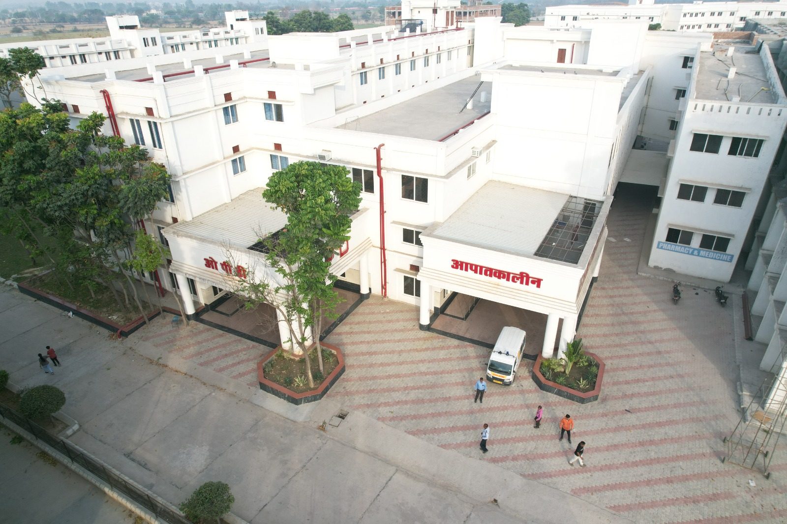 Aerial view of SKS Hospital on NH-19 (old NH-2), Mathura